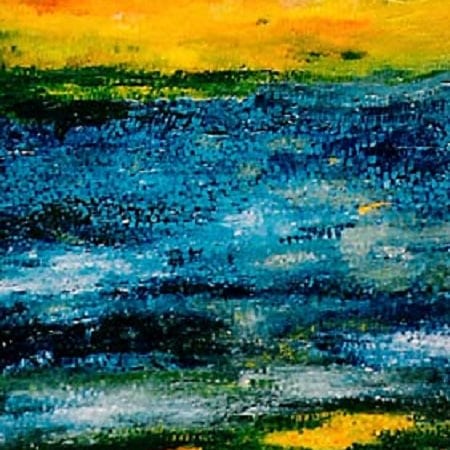 Abstract Ocean by Kathy Leland, oil on canvas