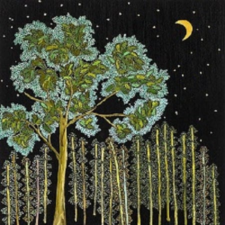 Tree of Life at Night II by Kathy Leland, oil on canvas
