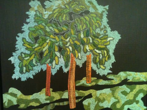 Tree of Life at Night III by Kathy Leland, oil on canvas
