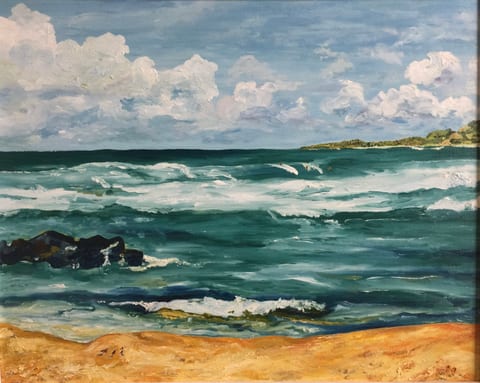 Aloha Shores by Kathy Leland, oil on canvas