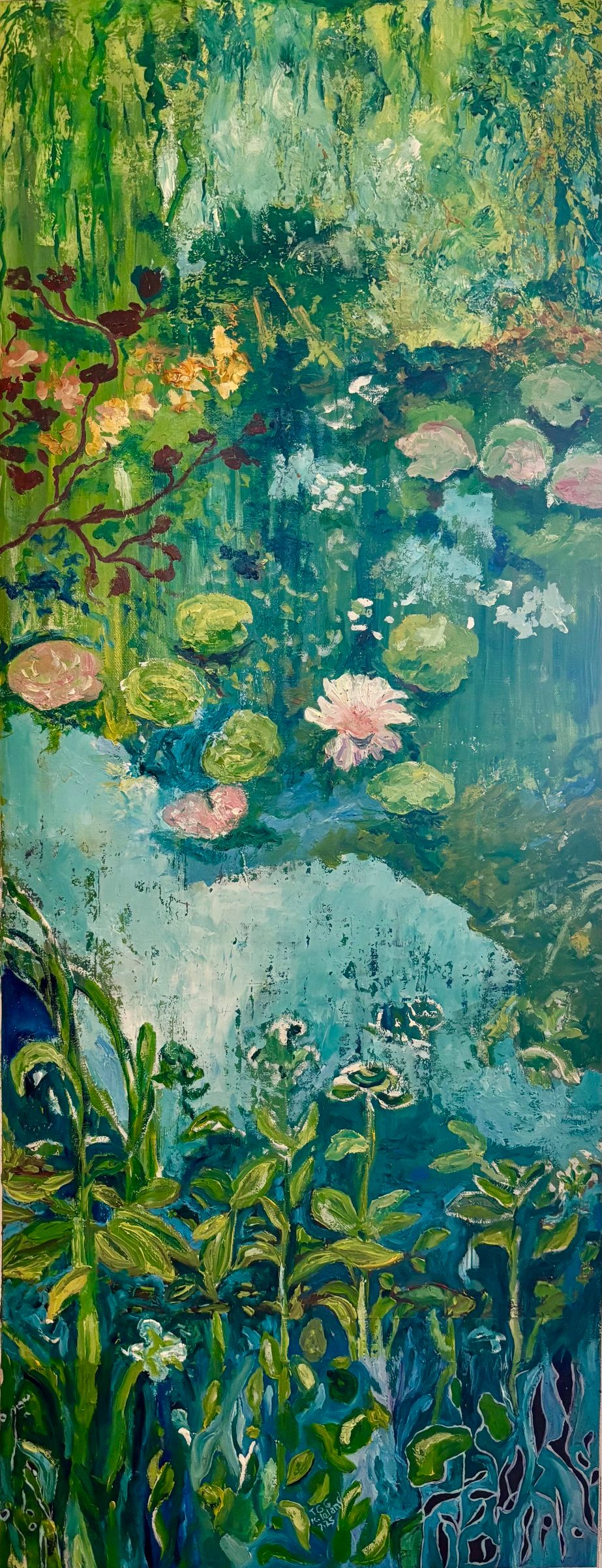 My Monet Garden by Kathy Leland, oil on canvas
