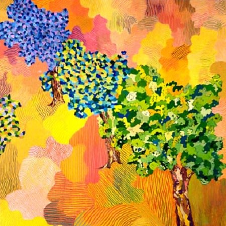 Three Trees by Kathy Leland, oil on canvas