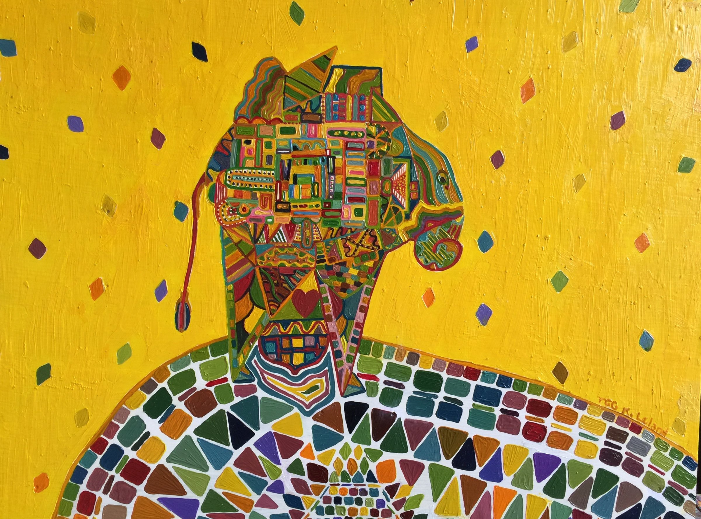 Elephant by Kathy Leland, oil on canvas