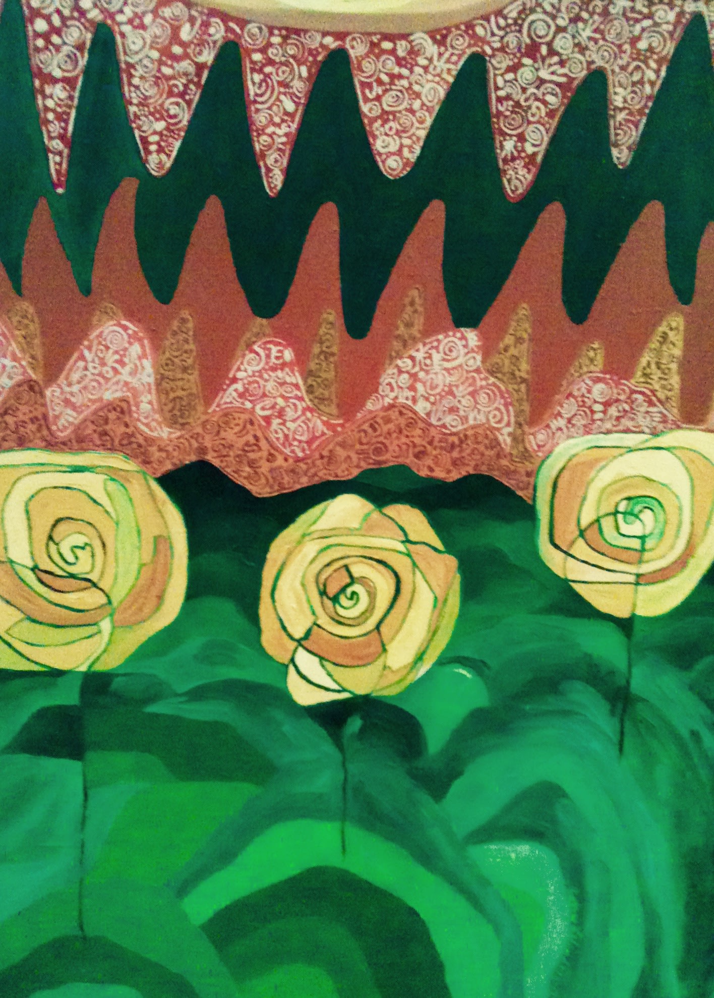 Abstract Flowers by Kathy Leland, oil on canvas