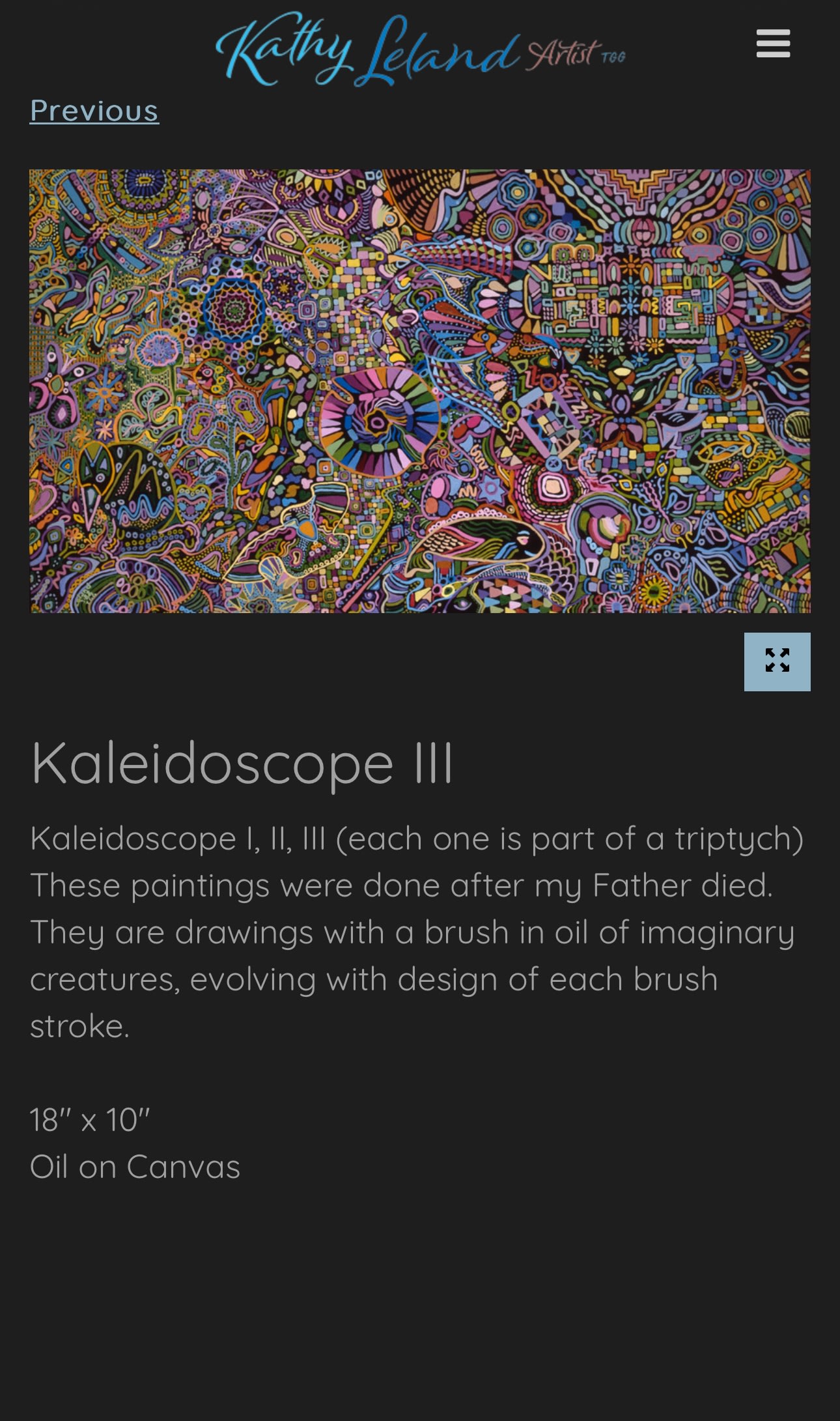 Kaleidoscope  III by Kathy Leland, oil on canvas