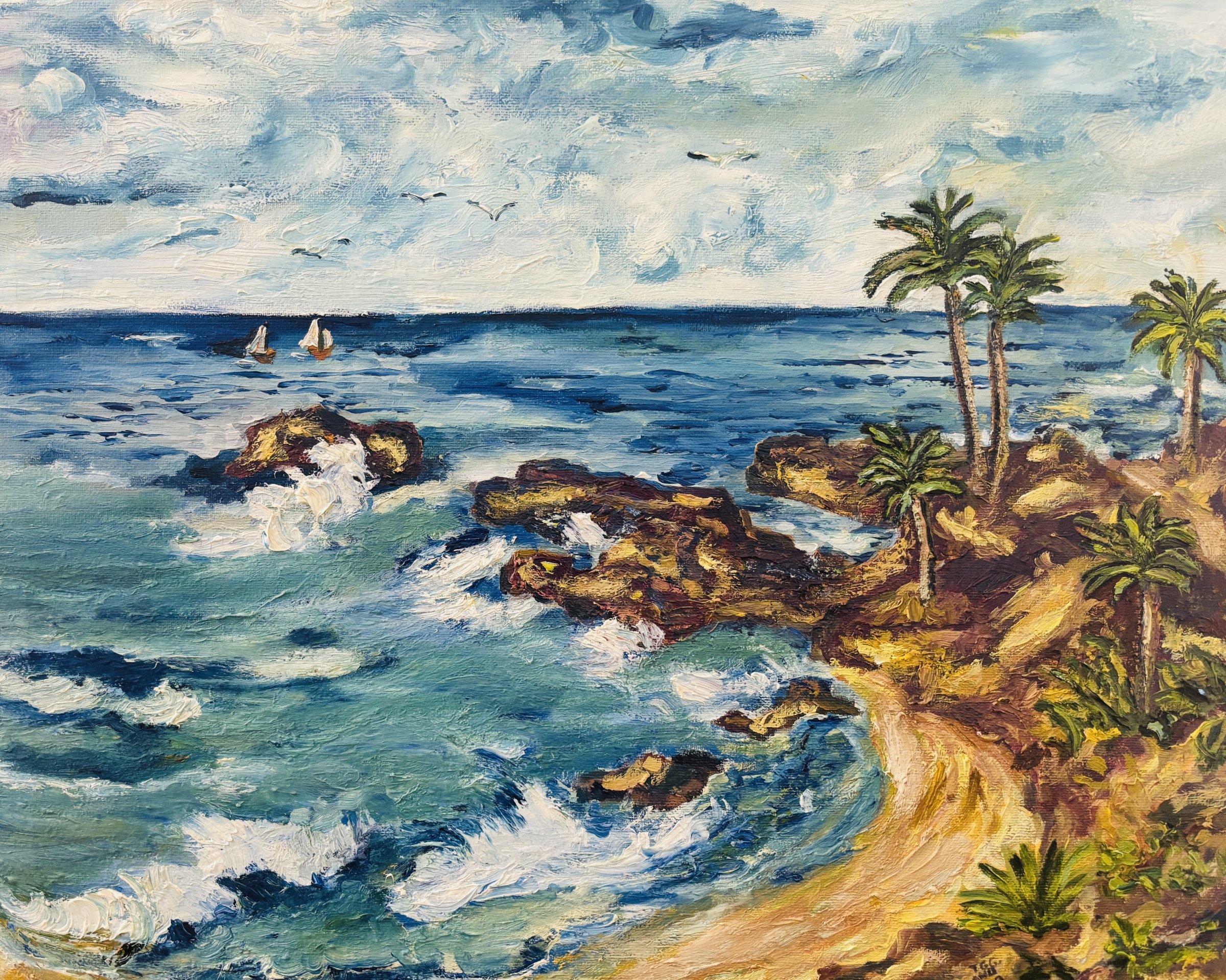 Laguna Beach by Kathy Leland, oil on canvas