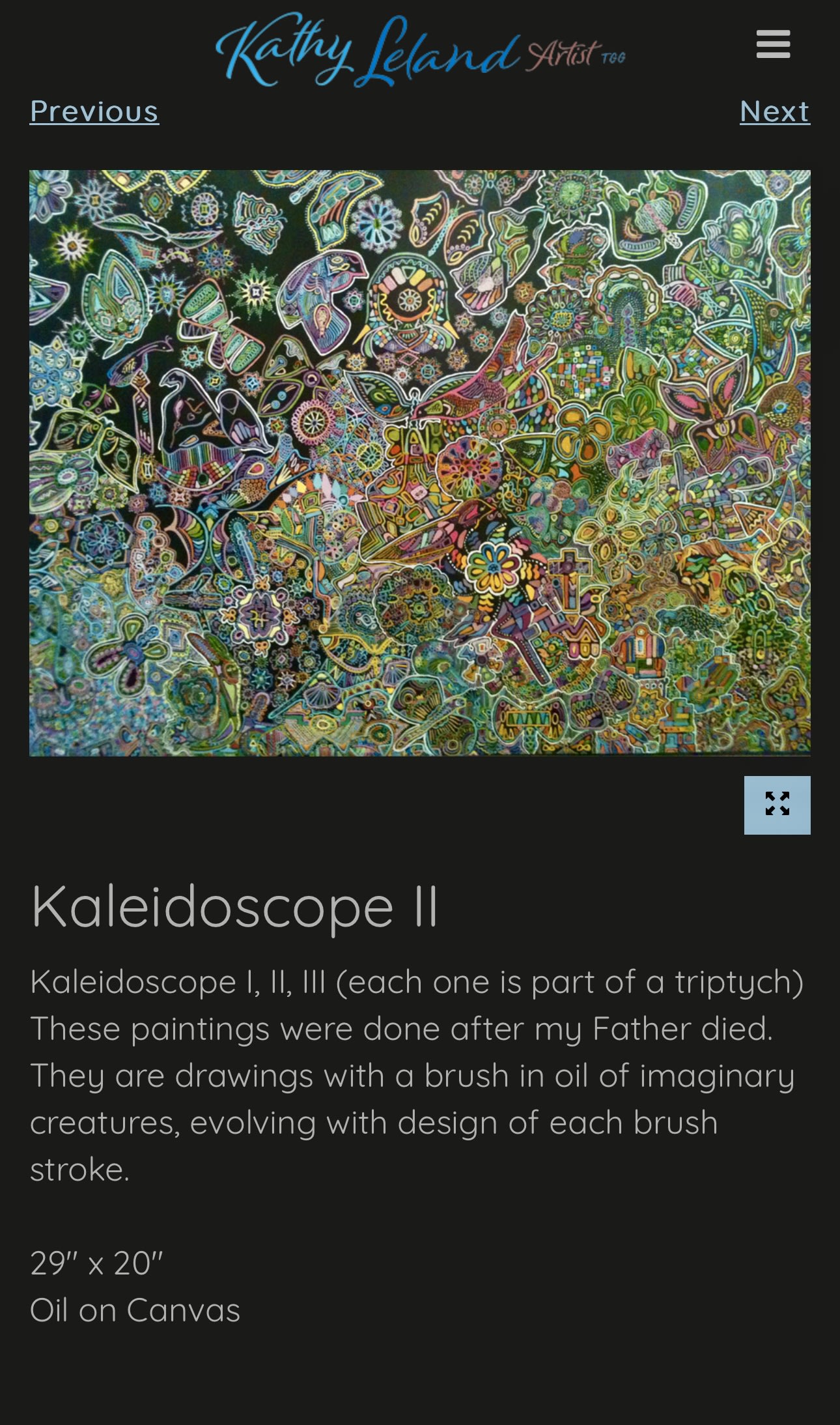 Kaleidoscope  II by Kathy Leland, oil on canvas