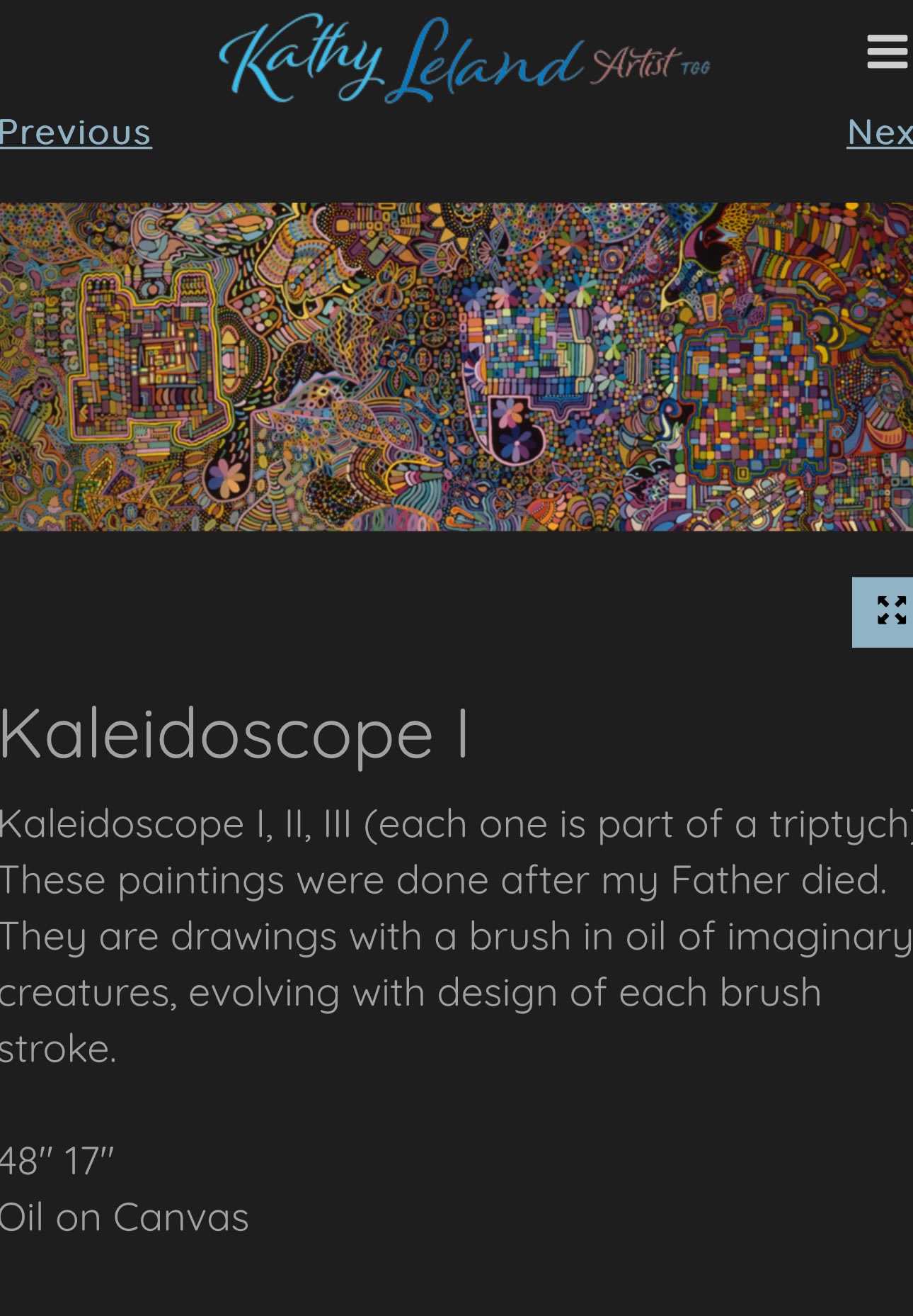 Kaleidoscope  I by Kathy Leland, oil on canvas