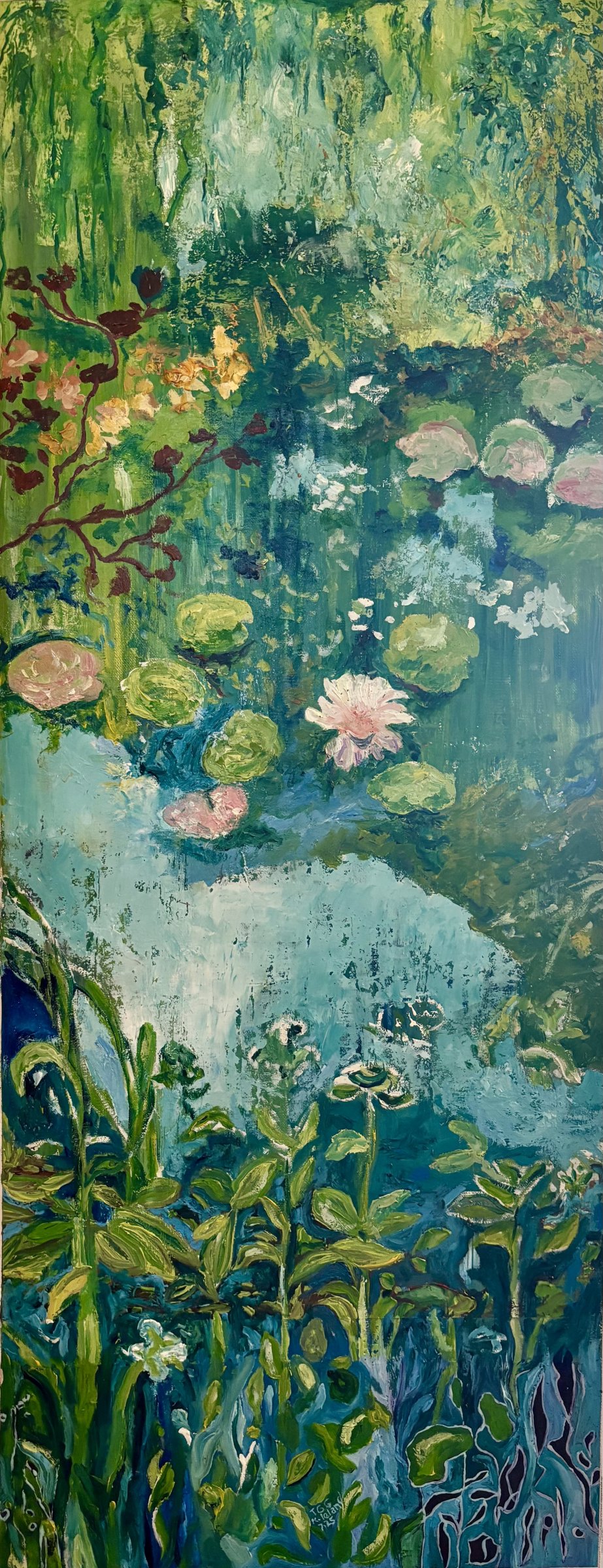My Monet Garden by Kathy Leland, oil on canvas